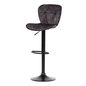 Autronic BAROVÁ STOLIČKA - hnedá zamatová látka, čierna kovová podnož, textil + kov