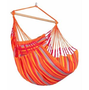 La Siesta Závesné hojdacie kreslo DOMINGO COMFORT CARIBIC - toucan, látka: 100% polypropylén / tyč: bambus / otočný čap: nerezová oceľ