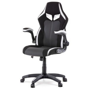 Autronic ERGONOMICKY TVAROVANÉ HERNÉ KRESLO s odklápacími podrúčkami, textil + ekokoža + plast