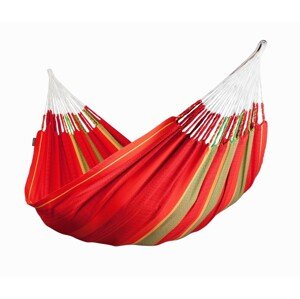 La Siesta Hojdacia sieť FLORA KINGSIZE STRIPES - chilli, 100% organická bavlna