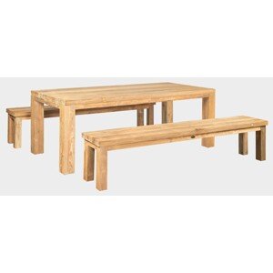 FaKOPA s. r. o. FLOSS RECYCLE - masívny stôl z recyklovaného teaku 180 x 90 cm (plná deska), teak