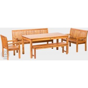 FaKOPA s. r. o. GIOVANNI SET I - záhradná zostava s lavicami a kreslom, teak