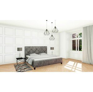 Slumberland OXFORD - čalúnená posteľ s vysokým čelom 200 x 200 cm, celočalúnená + lamino