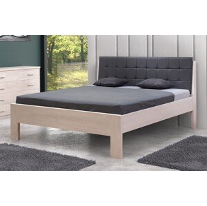 BMB DENERYS PARADISE - masívna buková posteľ 200 x 200 cm, buk masív + čalúnené čelo