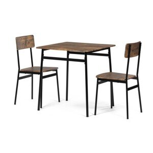 Autronic JEDÁLENSKÝ SET 1+2 v dekore staré drevo - industriálny štýl, kov + drevo
