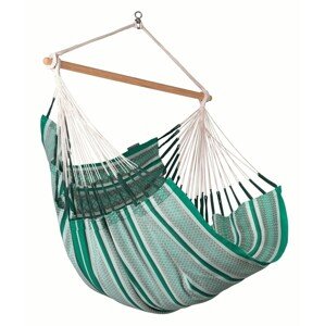 La Siesta Závesné hojdacie kreslo HABANA COMFORT  PATTERN - agave, látka: 100% organická bavlna / tyč: bambus / otočný čap: nerezová oceľ