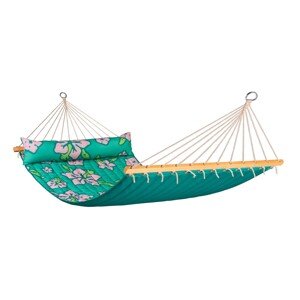 La Siesta Hojdacia sieť s tyčou HAWAII DOUBLE - palm, Vonkajšia látka: 100 % polypropylén / Laná a výplň: 100 % polyester / Rozperná tyč: Borovica