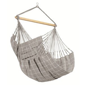 La Siesta Závesné hojdacie kreslo DOMINGO COMFORT MODERN - almond, látka: 100% polypropylén / tyč: bambus / otočný čap: nerezová oceľ
