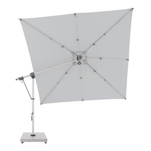 Doppler EXPERT 3 x 3 m – záhradný výkyvný slnečník s bočnou tyčou světle šedá (kód farby T827)