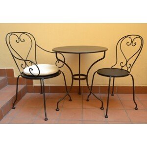 IRON-ART BRETAGNE - kovový kruhový stôl ø 80 cm - stolová doska - ťahokov, kov