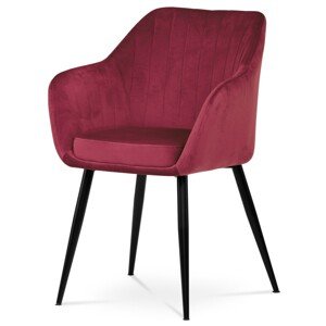 Autronic JEDÁLENSKÁ STOLIČKA - tmavo červená - 58 x 84 x 57 cm, textil + kov