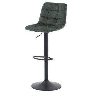 Autronic BAROVÁ STOLIČKA - čierna podnož, zelená zamatová látka, textil + kov