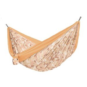 La Siesta Cestovná hojdacia sieť  COLIBRI 3.0 CAMO DOUBLE - sahara, 100% polyamid / laná: 100% polyester / háky: letecký hliník