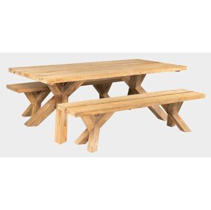 FaKOPA s. r. o. SPIDER + LAVICA SET - masívna sestava z teaku, teak