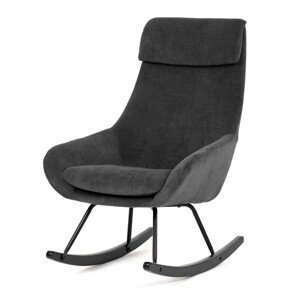 Autronic HOJDACIE KRESLO - šedá menčestrová látka, nohy z masívu kaučukovníka, textil + drevo + kov
